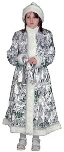 Детский новогодний карнавальный костюм «Снегурочка» пан-бархат для девочек