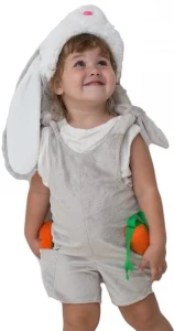Детский карнавальный костюм Зайчик «Заюша» (комбинезон) для малышей