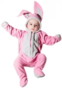 Детский карнавальный костюм Малышка «Зайка» (розовый) для малышей