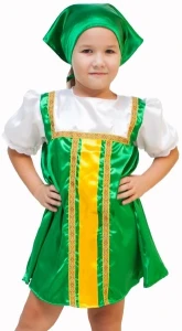 Детский карнавальный костюм «Плясовой» (зелёный) для девочек