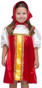 Детский карнавальный костюм «Плясовой» (красный) для девочек
