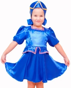 Детский карнавальный костюм Плясовой «Кадриль» (синий) для девочек