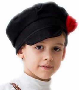 Детский Русский Народный головной убор Картуз «Ванюша» (чёрный) для мальчиков