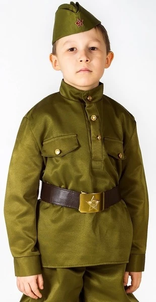 Детская Военная форма - Гимнастёрка «Люкс» Великой Отечественной Войны для девочек и мальчиков