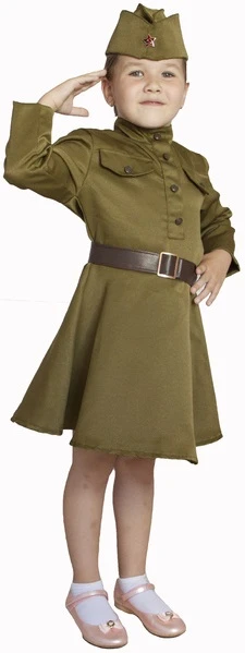 Детская Военная форма «Платье» Великой Отечественной Войны для девочек