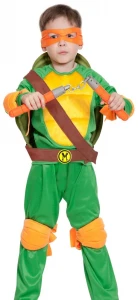 Детский карнавальный костюм Черепашка-Ниндзя «Микеланджело» для мальчиков