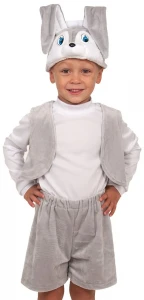 Детский карнавальный костюм «Зайчик» (лайт) серенький