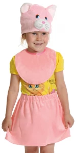 Карнавальный костюм «Кошечка» розовая (лайт) для девочки