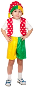 Детский маскарадный костюм «Петрушка» (лайт) для мальчиков и девочек