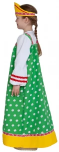 Детский карнавальный костюм «Алёнушка» (в зелёном) для девочек