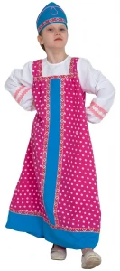 Детский карнавальный костюм «Алёнушка» (в малиновом) для девочек