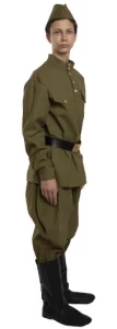 Военный костюм ВОВ «Гимнастерка» с брюками "Галифе" (Саржа) для мужчин