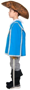 Детский карнавальный костюм «Мушкетер» (синий) для мальчиков
