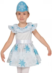 Детский новогодний костюм Снежинка «Серебряная» для девочек