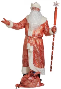 Новогодний костюм «Дед Мороз» (красный) парча