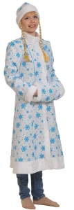 Карнавальный костюм «Снегурочка-миди» (белая) для взрослых