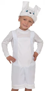 Карнавальный костюм «Зайчик» белый для девочек и мальчиков