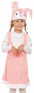 Детский карнавальный костюм «Зайка» (розовая) для девочек