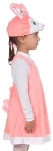 Детский карнавальный костюм «Зайка» (розовая) для девочек