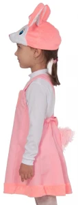 Детский маскарадный костюм «Зайка» (розовая) для девочек