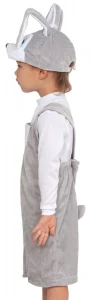 Детский маскарадный костюм «Зайчик» серый для мальчиков и девочек