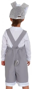 Детский маскарадный костюм «Зайчик» (серый) для мальчиков и девочек