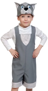 Детский маскарадный костюм «Котик» (серый) для мальчиков и девочек