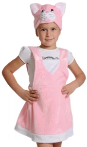Детский маскарадный костюм «Кошечка» (розовая) для девочки