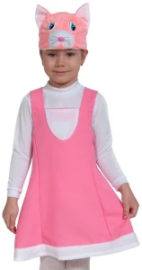 Детский маскарадный костюм «Кошечка» (розовая) для девочек