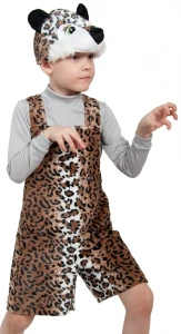 Детский карнавальный костюм «Леопардик» (плюш) для мальчиков и девочек