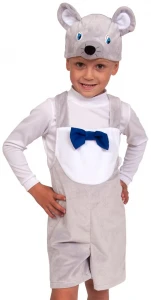 Детский карнавальный костюм «Мышонок» (плюш) для мальчиков и девочек