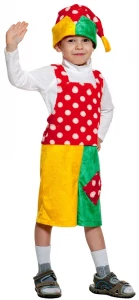 Детский карнавальный костюм «Петрушка» (плюш) для мальчиков и девочек