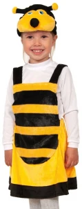 Детский карнавальный костюм «Пчелка» (плюш) для девочек