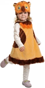 Детский карнавальный костюм Птица «Сова» (плюш) для девочек