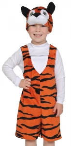 Детский карнавальный костюм «Тигрёнок» (плюш) для мальчиков и девочек