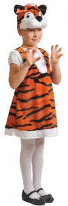 Детский карнавальный костюм «Тигрица» (плюш) для девочек