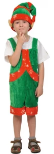 Детский карнавальный костюм «Эльф» (плюш) для мальчиков и девочек