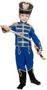 Детский карнавальный костюм «Гусар» синий для мальчиков