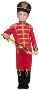Детский карнавальный костюм «Гусар» красный для мальчиков