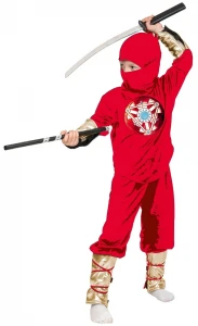Детский карнавальный костюм «Ниндзя» красный для мальчиков