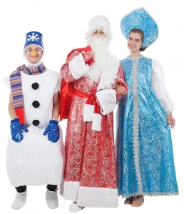 Карнавальный новогодний костюм «Снегурочка» в голубом для взрослых