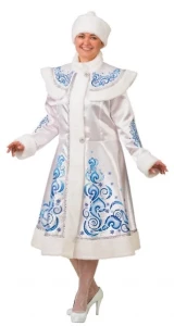 Карнавальный костюм «Снегурочка» аппликация (белая) для взрослых