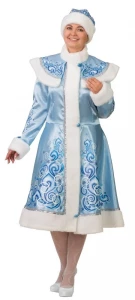 Карнавальный костюм «Снегурочка» аппликация (голубая) для взрослых