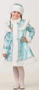 Детский новогодний костюм «Снегурочка» (бирюзовая) для девочки