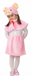 Детский карнавальный костюм Свинка «Бася» для девочек