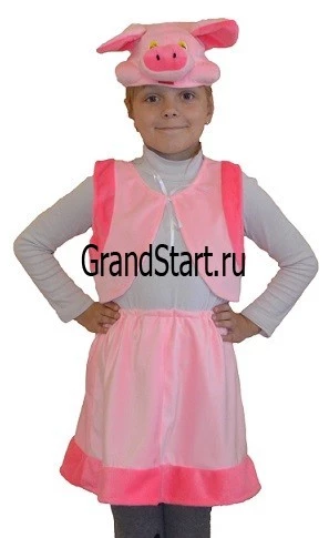 Детский карнавальный костюм «Свинка» (плюш) для девочек