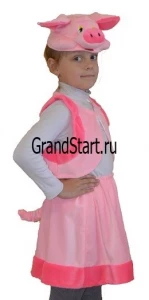 Детский карнавальный костюм «Свинка» (плюш) для девочек