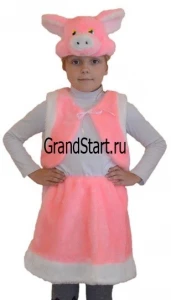 Детский карнавальный костюм «Свинка» (мех) для девочек