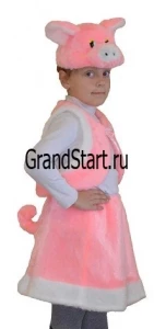 Детский карнавальный костюм «Свинка» (мех) для девочек