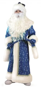 Детский новогодний костюм «Дед Мороз» (синий) для мальчиков